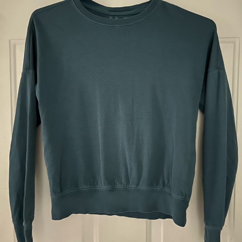 Athleta Girl Teal Crew Neck Sweatshirt